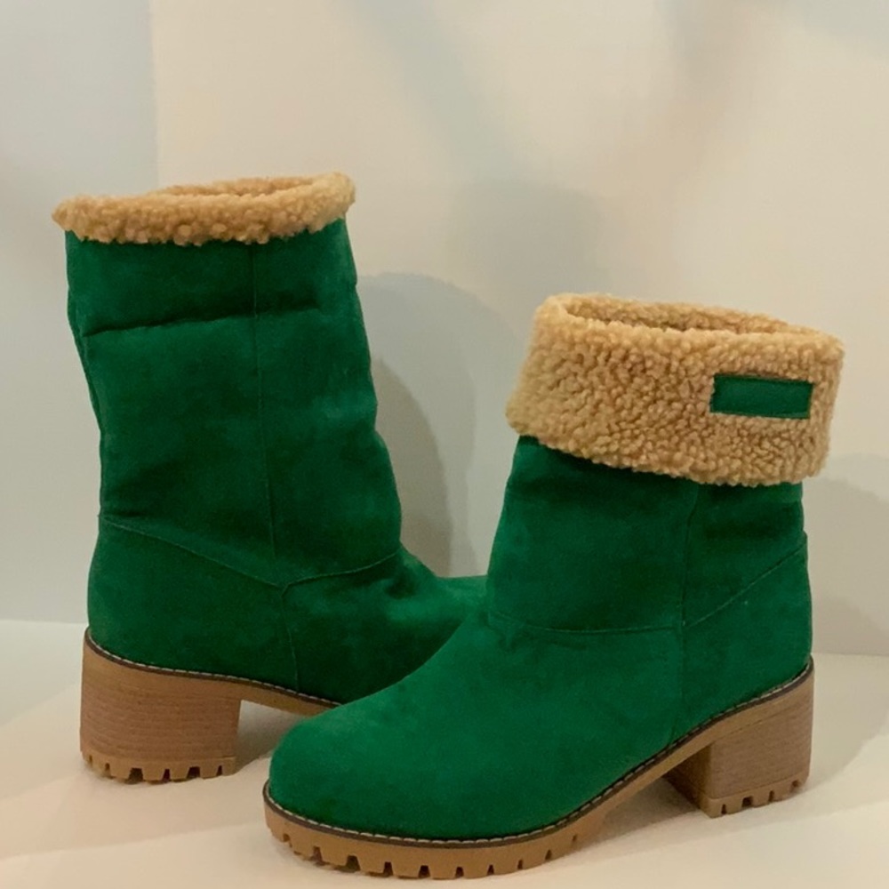 Konhill women mid calf faux fur boots